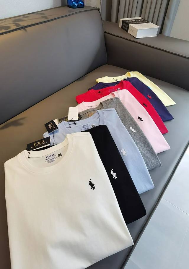 80 爆款25新款Ralph Lauren拉夫劳伦情侣款经典小马刺绣圆领短袖T恤 现货 品质保证 随意对比 男女同款！ 尺码：Xs S M L 颜色：灰色 蓝色