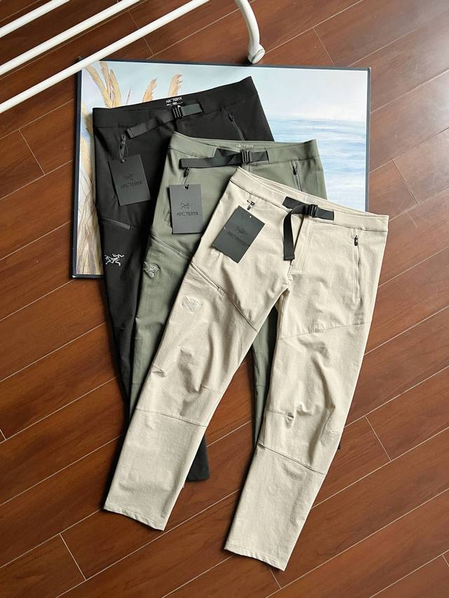 190 Arcteryx始祖鸟 Gamma Ss25 Pant 刺绣Logo 防风防雨直筒运动纯色舒适休闲裤 刺绣的大鸟Logo，使你穿上显得更大气 柜子200