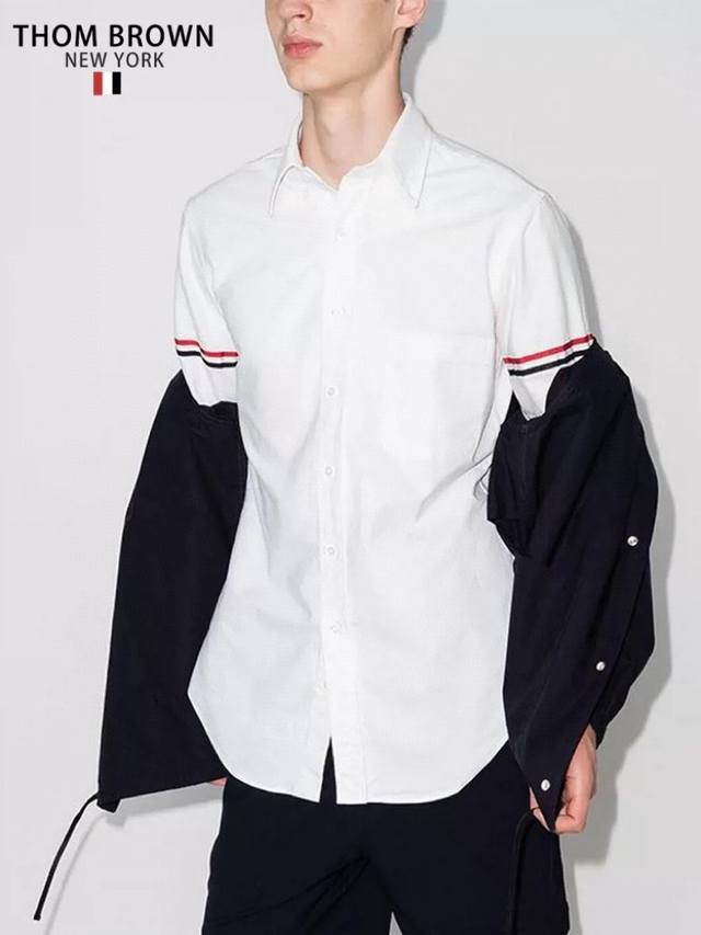 120 Thom Browne 汤姆布朗.Tb衬衫双袖织带标薄款夏季休闲衬衣 意大利制造产地小标，商务休闲于一体 可宽松做外套 内搭外搭均可 男女同款 面料采用