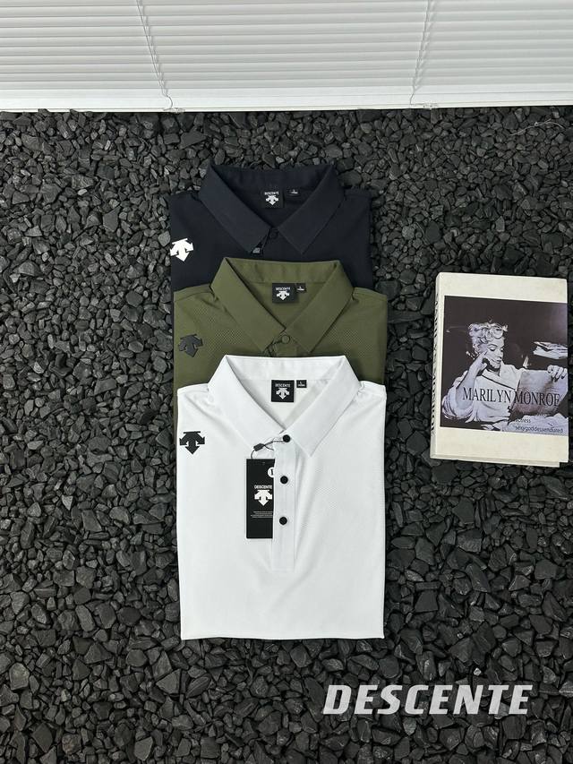 上新90尺码M到4Xl 迪桑特经典基础款翻领胸标小Logo短袖T恤，三色可选，夏季Polo衫短袖，商务休闲简约风，上身帅气百搭，夏季必备百搭奢潮单品 高端定制冰
