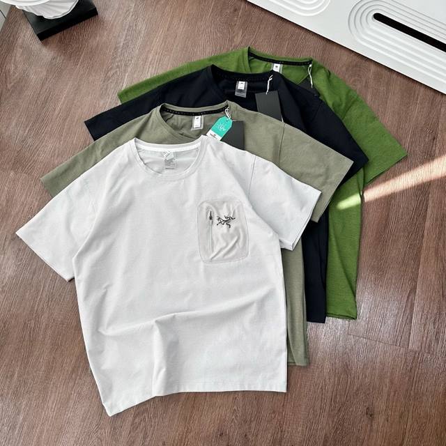 110 Arcteryx 始祖鸟轻量化短袖 高弹格鲁网 黑 绿 灰军绿 灰杏 尺码M到5Xl 新款面料 网格透气 ，细长纤维 具有良好的吸湿透气性能 ，久穿不粘