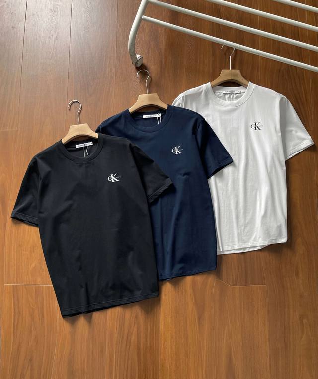 80 高品质 货号2668 Ck Jeans夏季男士休闲通勤字母印花舒适宽松短袖T恤 柜子经典款 高品质款式官网最新款 喜欢高品质的直接下单 精选百分百精梳全棉