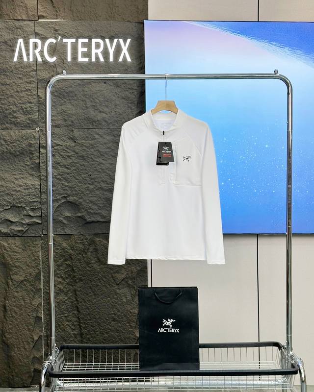 150 Arc'teryx始祖鸟半拉链口袋刺绣休闲户外速干长袖 面料220克 90的涤纶10的氨纶，光滑柔软高弹力舒适运动无束缚，透气性贼啦好，具有良好的吸湿排