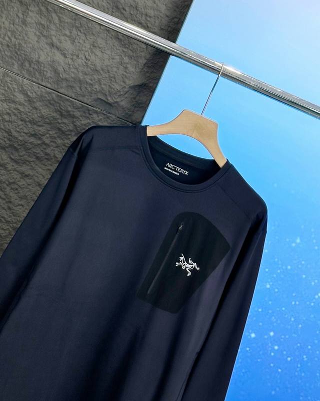 140 Arc'teryx 始祖鸟薄绒弹力内搭Rho Lt Crew Neck圆领套头抓绒衣 户外Rho Lt系列运动健身休闲弹力超柔轻量针织长袖 薄绒内里套