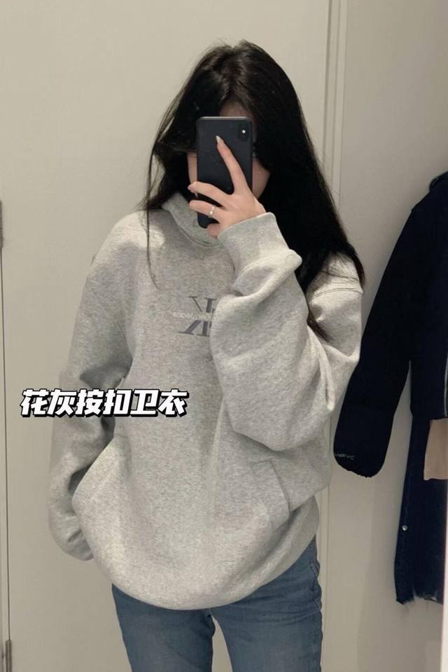 #模特咨询图180 加绒款 Calvin Klein 卡尔文 Aw 热门新款字母凸绣百搭暗扣设计加绒连帽卫衣外套