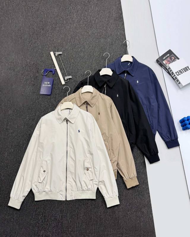 230拿货 Ralph Lauren拉夫劳伦Polo官网明星同款男装老钱风老干部立领工装哈灵顿防水夹克外套 货号：Rl18552 原版复刻 顶级版本 24Ss新