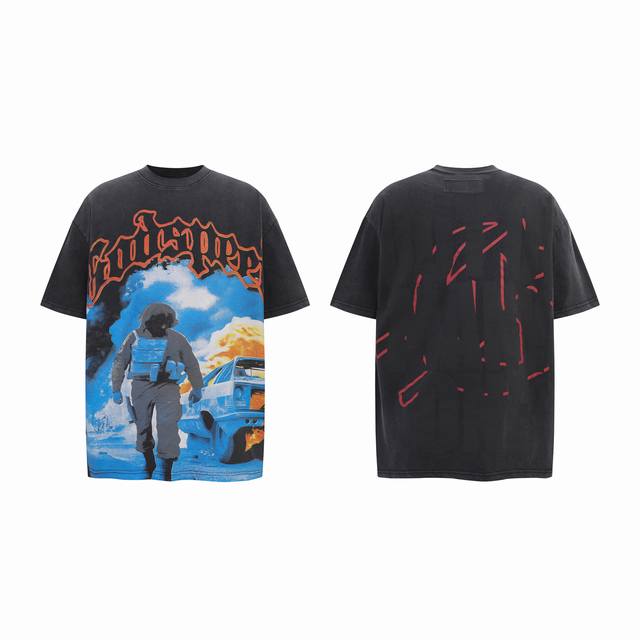 G117# P110 God Speed Khaos T-Shirt短袖T恤 Color 颜色 : Black 黑色 Size 尺码 ：S M L Xl