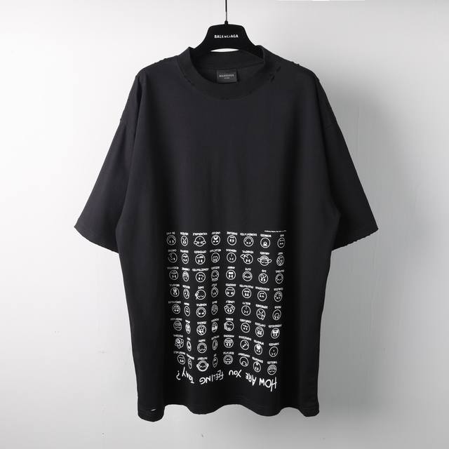 P140 品牌：Aeniaa 巴黎是家 名称：表情包短袖 面料：双纱32支-260克-专柜同步 #市面最高版本 原版开发定织面料工艺洗水处理 厚实感十足 质感区