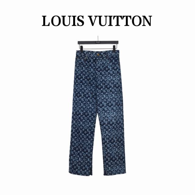470 Louis Vuitton 路易威登 满印扎染波光老花牛仔裤 龚俊同款外套 本款牛仔裤铺陈当季 Monogram Pointillism 图案，以斑驳色