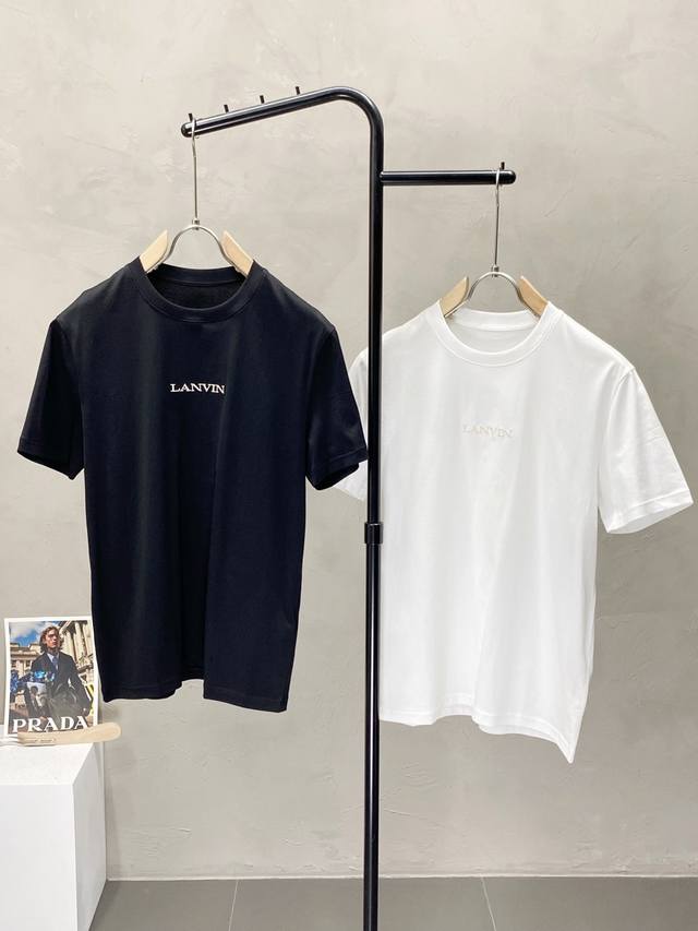 P200。Lanvin浪凡独家专供新款原单男士休闲短袖 高端定制 高版本 时尚百搭爆款进口面料 手感超柔软细腻 穿着亲肤舒适 高端精品 代工厂P精细做工 上身非