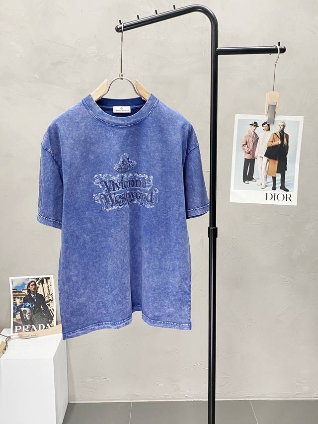P200。Vivienne Westwood西太后独家专供新款原单男士休闲春夏短袖 高端定制 高端版本 时尚百搭爆款进口面料 水洗做旧晕染设计 手感超柔软细腻
