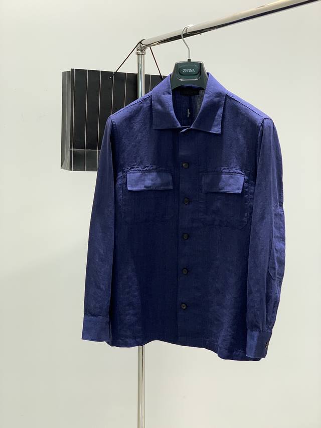 P470，杰尼亚 Zegna，2025春季最新品，专柜同步有售，原单狠货，时尚休闲衬衫外套，采用进口原版面料，舒适透气，顶级印花工艺字母图案装饰Logo，上身帅