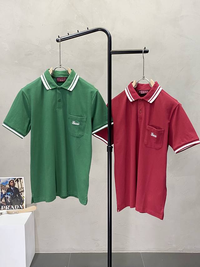 P180。Gucci古驰独家专供新款原单男士休闲短袖 高端定制 高版本 时尚百搭爆款进口面料 手感超柔软细腻 穿着亲肤舒适 高端精品 代工厂P精细做工 上身非常