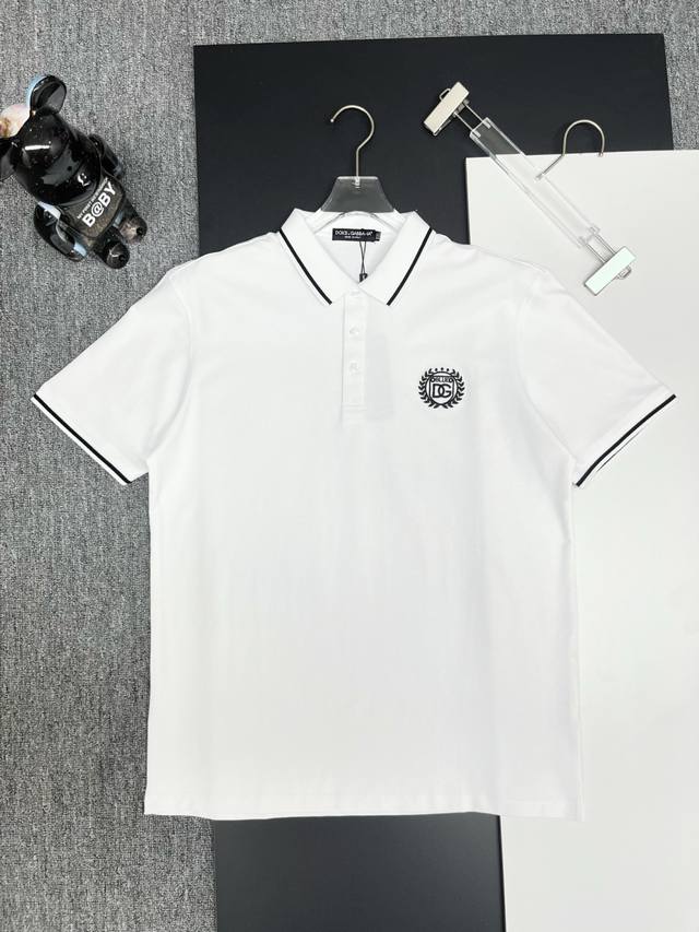 D&G 杜嘉班纳 刺绣新款Polo衫 原版面料 官方同款 采用210克丝光珠地棉，定制 同缸染面料 手感非常舒服爽滑 版型挺阔有型 一线品牌代工厂P出品 进口百
