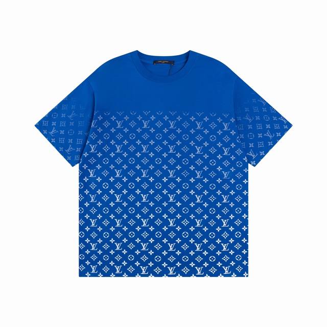 顶级版本.官网品质 Louis Vuitton*路易威登 Lv 老花满印渐变Logo短袖T恤 采用原板独家定制260克32支双莎纯棉面料 质感非常柔软舒服 10