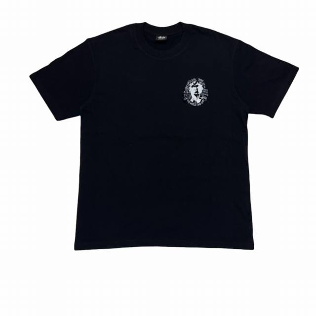 S238# P60 白底图 Stussy Ss24 字母印花图案短袖T恤 男女同款 采用圆筒无缝工艺 原版工艺 衣服侧面没有缝合骨位 鉴定重点 面料：全都订织定