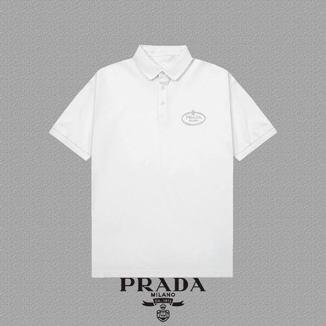 P120 [Prada 普拉达] 2025Fw短袖翻领Polo衫 颜色：黑色 白色 尺码：S-Xxl
