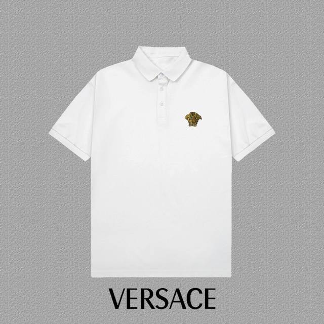 P120 [Versace 范思哲] 2025Fw短袖翻领Polo衫 颜色：黑色 白色 尺码：S-Xxl