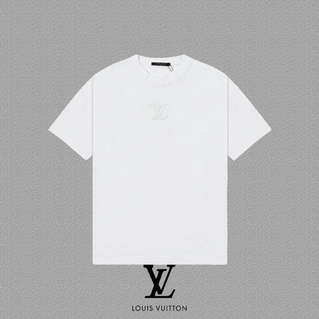P110 [Louis Vuitton 路易威登] 2025Fw春夏新款 Lv字母拱桥绣中空绣短袖T恤 300克双纱26支纯棉面料 男女同款 颜色：黑色 白色