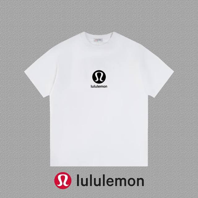 P90 [ Lululemon 露露] 2025Fw短袖T恤 厚板Logo 高端26S双纱300克面料 重磅面料 定制拉架罗纹同缸同染 三标齐全 男女同款 颜色