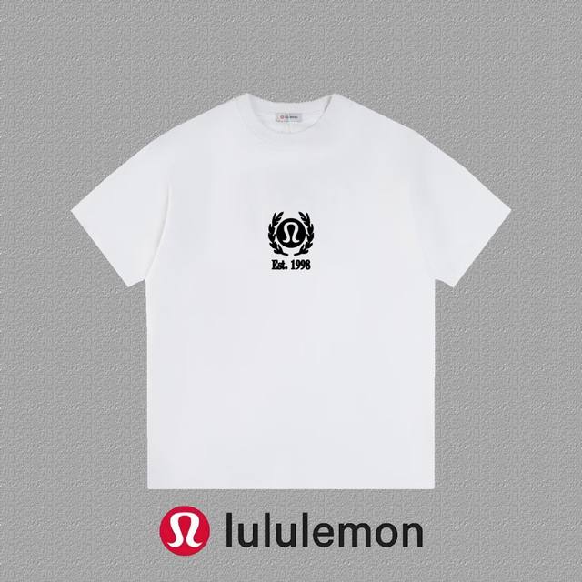 P90 [ Lululemon 露露] 2025Fw短袖T恤 Logo印花 高端26S双纱300克面料 重磅面料 定制拉架罗纹同缸同染 三标齐全 男女同款 颜色