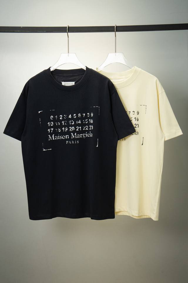 P80大货挂拍图#高版本Maison Margiela马吉拉24Fw做旧碎裂印花短袖T恤 工艺：印花 全套包装！定制260G重磅纯棉面料，配套350G螺纹，不易