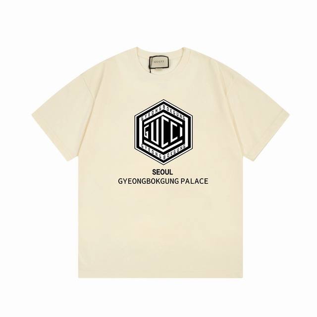 P80#E146 Gucci古驰25Ss早春系列 G家几何图形艺术字体Logo -采用双纱纯棉260G，面料颜色定制定染，不缩水不退色。手感舒服，质感超强全套辅