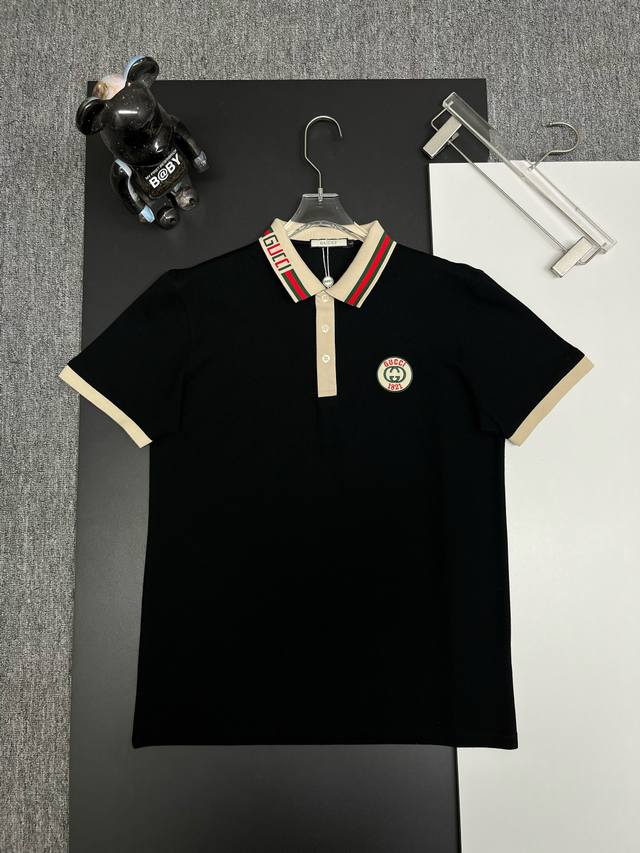 P130 Gucci 古驰 刺绣新款Polo衫 原版面料 官方同款 采用210克丝光珠地棉，定制 同缸染面料 手感非常舒服爽滑 版型挺阔有型 一线品牌代工厂P出