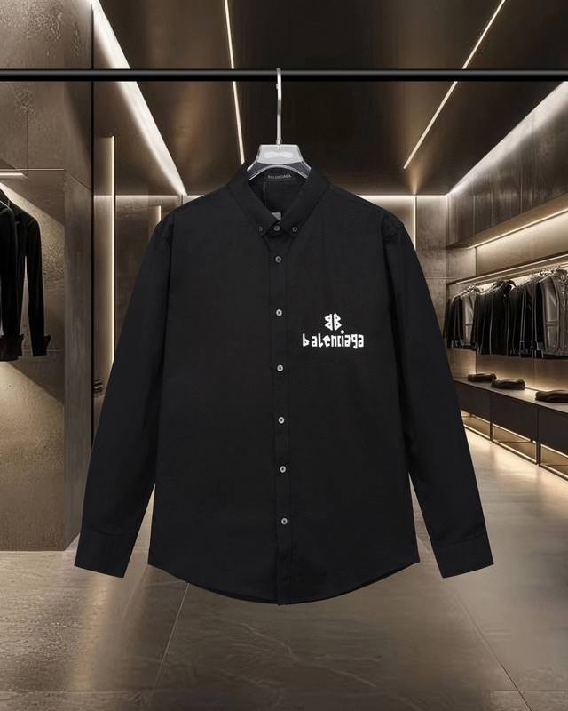 200 Balenciaga 巴黎 爆款来袭 Wi-Fi 情人节限定荧光变色Logo印花长袖宽松版型衬衫 2025Ss官网新款长袖 衬衫 衬衣，精美印花变色 高