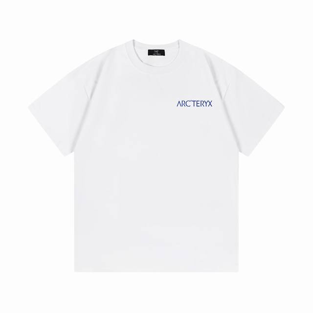 P110 隔天到 Arc Teryx 2025新款 官网同步 后背涂鸦Logo 男女同款 短袖T恤 定制300克100％双纱纯棉面料 定染32支双股螺纹 领标吊