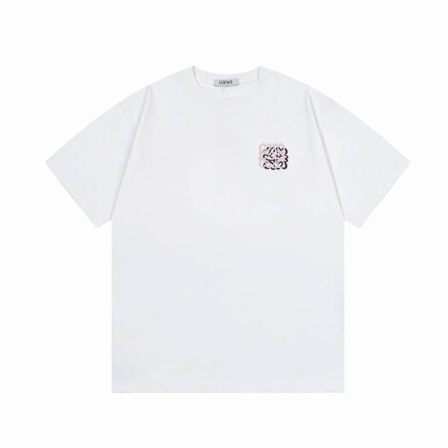110 隔天到 Loeve 罗意威 双色小字母刺绣 Logo标识精致升级，灵感源自八十年代复古 原版面料 官方同款 短袖T恤 定制300克同缸染面料 手感非常舒