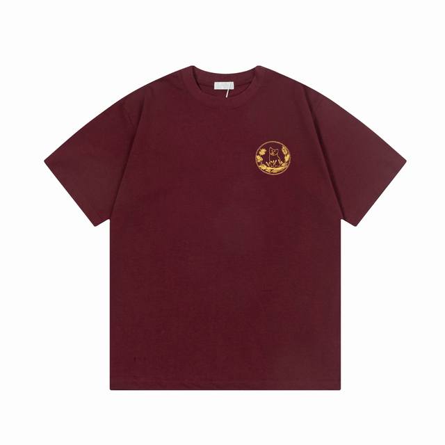110 隔天到 Dior 迪奥 Cd 字母 小猫花卉刺绣 Logo标识精致升级，灵感源自八十年代复古 原版面料 官方同款 短袖T恤 定制300克同缸染面料 手感
