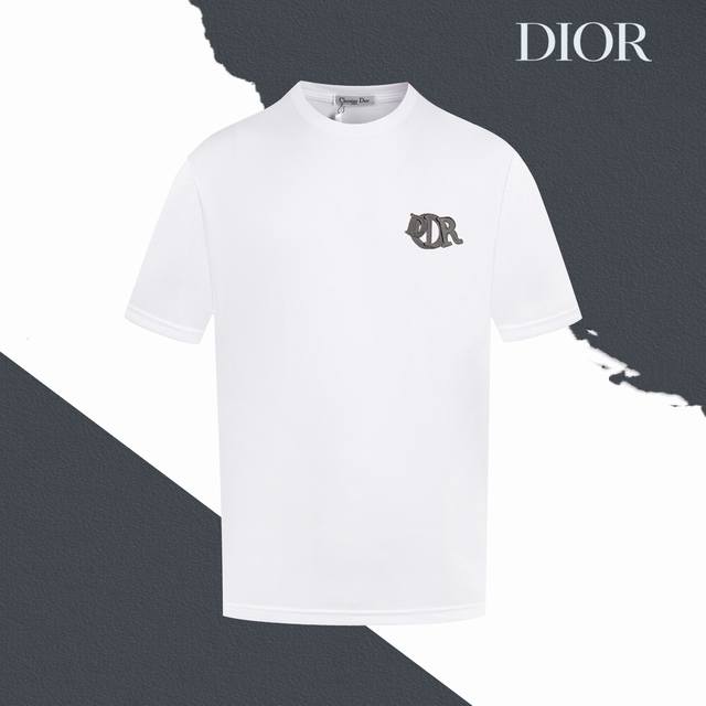 90 款号S030 Dior迪奥胸口Cd字母Logo刺绣圆领短袖 刺绣贴布 全套包装 三标齐全 原版配套辅料1:1 主唛工艺 非常的高端 已经过高温预缩处理 反