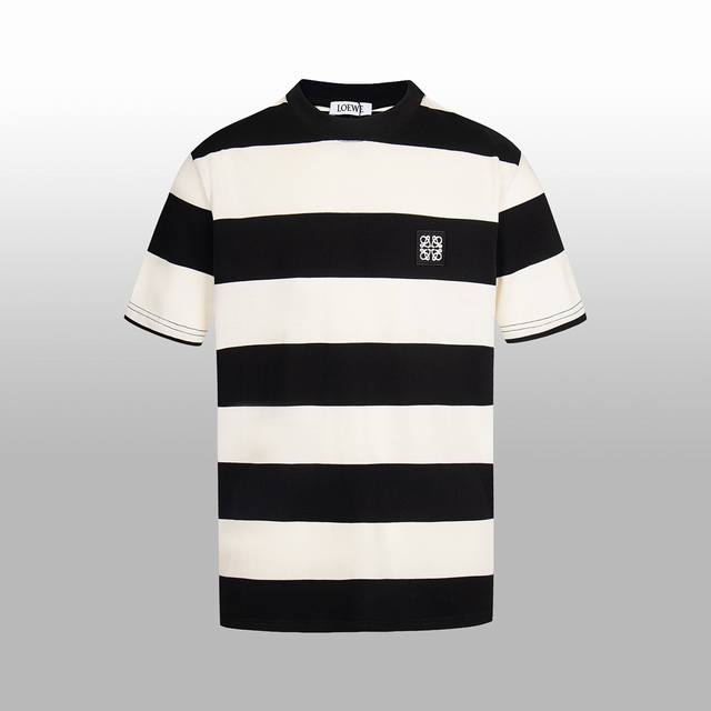 P140 高版本 Loew* 新款短袖Tshirt Ce高级极简系列，时尚条纹简约百搭款，气质清爽干净，男女轻松驾驭，夏天的T就选它！完美细节处理 经典Logo