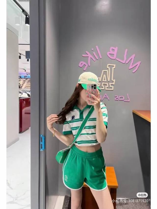 50 顶级品质 款号：Ny001# Mlb Ny 洋基队女款学院风刺绣运动休闲包边短裤 Mlb刺绣白色包边夏季女生运动休闲短裤 纯棉面料 舒适柔软 透气性强 主