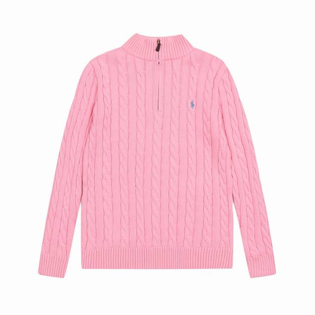 150 顶级品质 款号：Ds014# 拉夫劳伦Ralph Lauren半拉链纯色小马刺绣Logo麻花针织毛衣 拉夫劳伦Ralph Lauren半拉链经典基础百搭