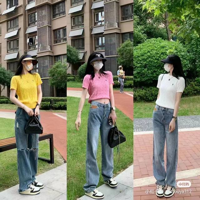 90 顶级品质 款号：Ds002# 全年不下架 拉夫劳伦Ralph Lauren圆领纯色小马刺绣Logo针织短袖 拉夫劳伦Ralph Lauren经典基础百搭四