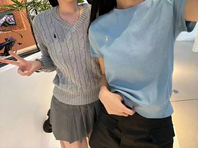 90 顶级品质 款号：Ds008# 全年不下架 拉夫劳伦Ralph Lauren圆领纯色小马刺绣Logo针织短袖 拉夫劳伦Ralph Lauren经典基础百搭四
