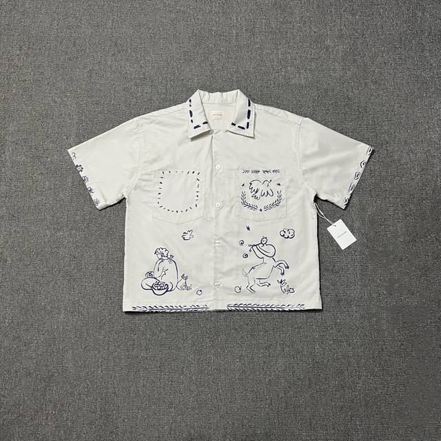 P120 A802#实拍图 Ald Lesvos Cropped Camp Shirt 衬衫 订制纽扣 辅料齐全 订制面料 240G纯棉 Size：S M L