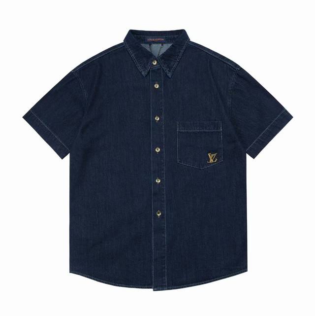 170 隔天到 Louis Vuitton 路易威登 25Ss早春新款 绳索签名字母刺绣牛仔衬衣 轻奢主义 男女同款 正确版本 随意对比 水洗酵素洗 面料柔软无