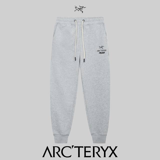 190 顶级版本，区别通货 Arcteryx 始祖鸟25Ss秀款 修身线条简约字母Logo运动裤 380G克重 兼容所有身材 腰部松紧带黑白抽绳设计 定制抽绳口