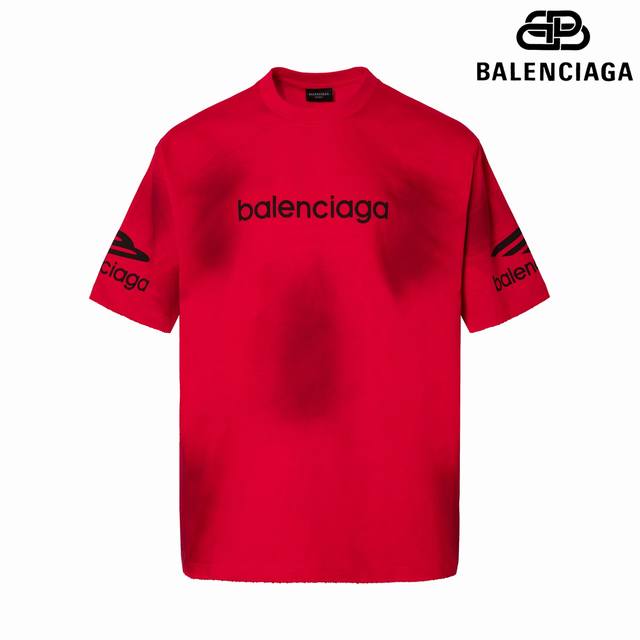 9187# P120 细节图 顶级版本 Balencia*Ga 官网品质 巴黎新款滑雪系列3M艺术字母Logo印花短袖T恤 Os版型 宽松落肩 男女同款 面料：