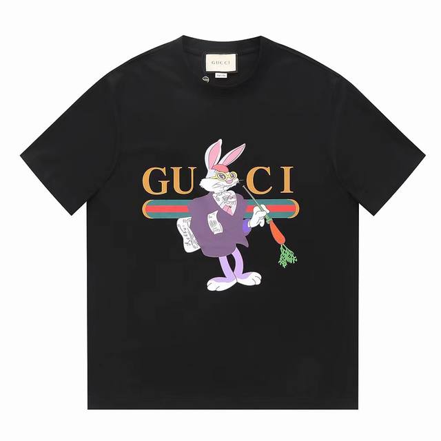 P100 [高品质]Gucci古驰春夏字母Logo短袖T恤 全网独家首发 百搭款细节处理完美 240克大牌纯棉面料 数码直喷印花工艺 十分精致原版面料 网红明星