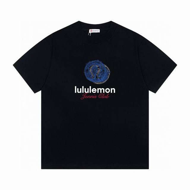 100 Lululemon 露露 印花字母百搭简约宽松圆领短袖T恤男女同款 吊牌 领标 水洗唛 三标齐全 定织定染280克精梳棉面料 尺码：S-Xxl 颜色：黑