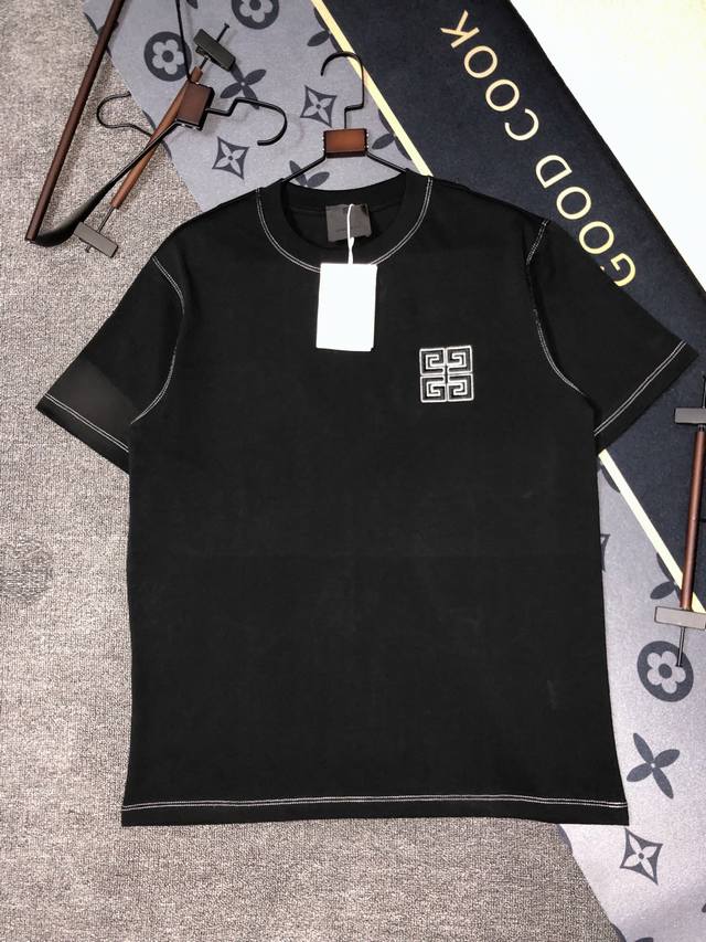 P110 Givenchy 25S夏款 颜色 黑色 白色 尺码 S M L Xl 前绣花 280G精梳紧密棉 高品质 男女同款