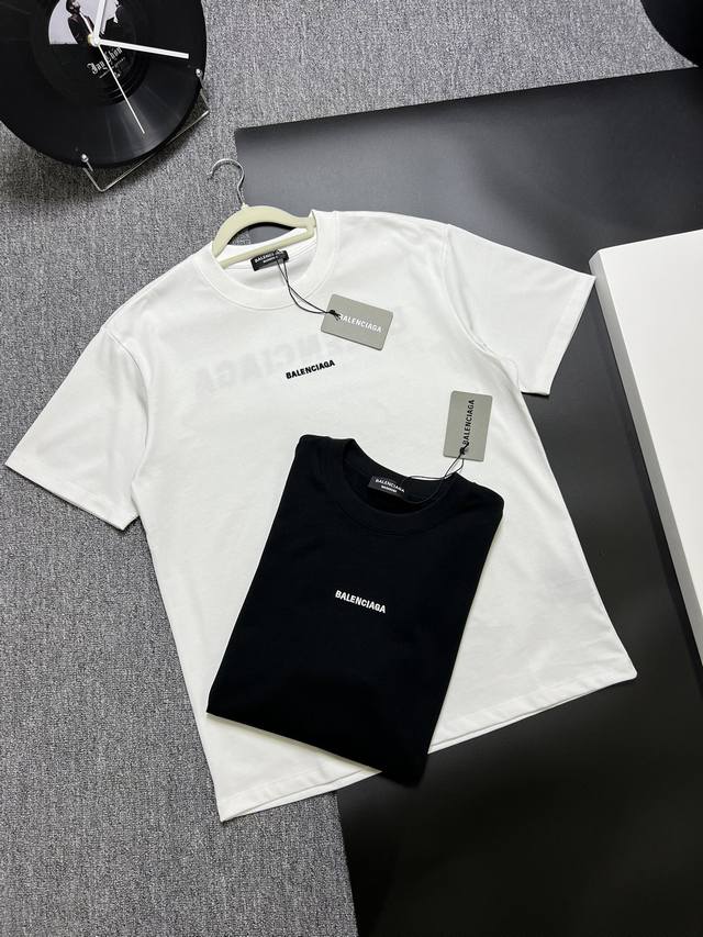P110 Balenciaga短袖T恤 工艺：刺绣 颜色：黑色 白色 码数：S~Xl 面料：精梳紧密棉盖棉280G