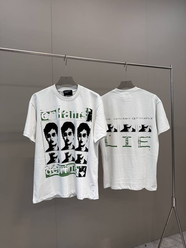 顶级版本90 Enfants Riches DéPriméS Erd忧郁的富二代 24Ss 墨镜男人短袖 面料：260克100%纯棉索罗纳凉感 印花：手工菲林丝