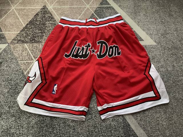 90 款号K63 顶级刺绣版本 Mitchell &Ness X Just Don联名芝加哥公牛队刺绣球裤 篮球短裤 Just Don Nba 球队球裤系列单品