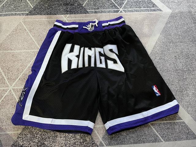 90 款号K65 顶级刺绣版本 Mitchell &Ness X Just Don联名国王队刺绣球裤 篮球短裤 Just Don Nba 球队球裤系列单品 -定