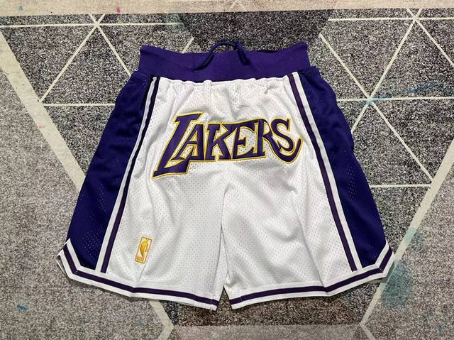90 款号：K69 顶级刺绣版本 实拍图Just Don Nba Los Angeles Lakers Team Shorts 科比詹姆斯主场客场Nba 洛杉矶
